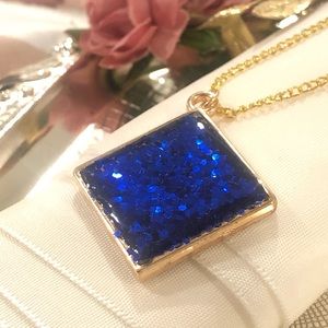 Royal Blue Resin Pendant